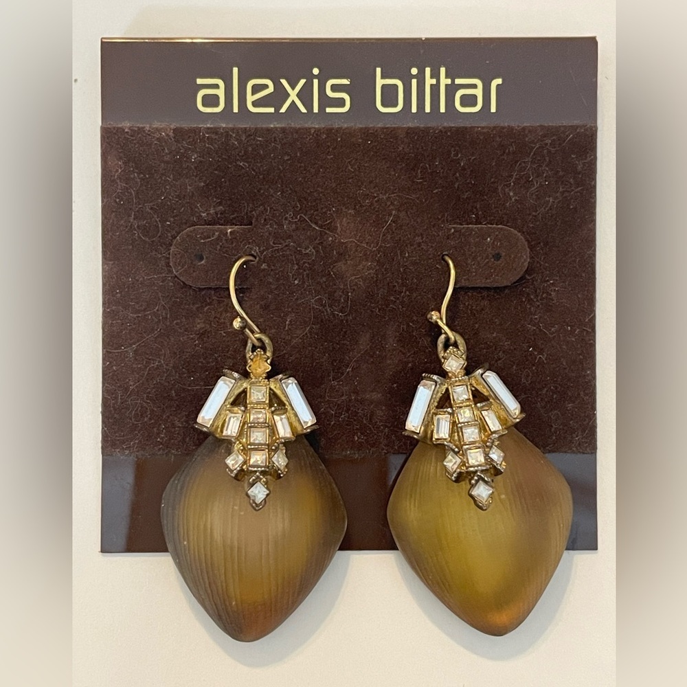 Alexis Bittar crystal and lucite drop earrings
